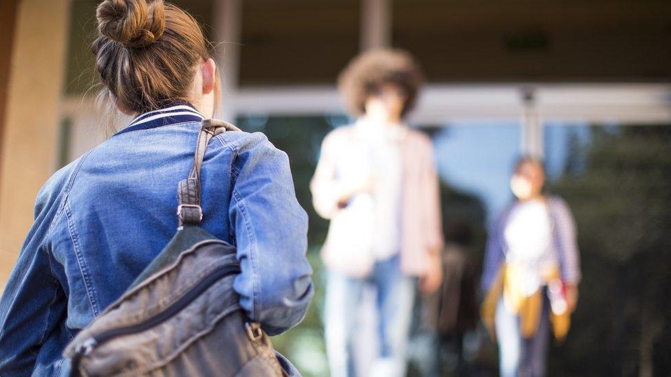 University students at a campus