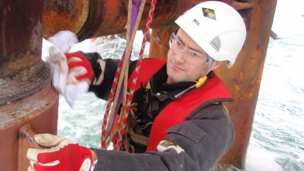 Francois Botha working offshore