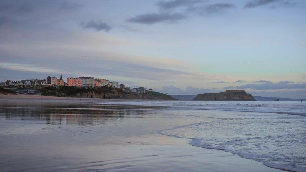 Calm after a storm at Tenby South beach