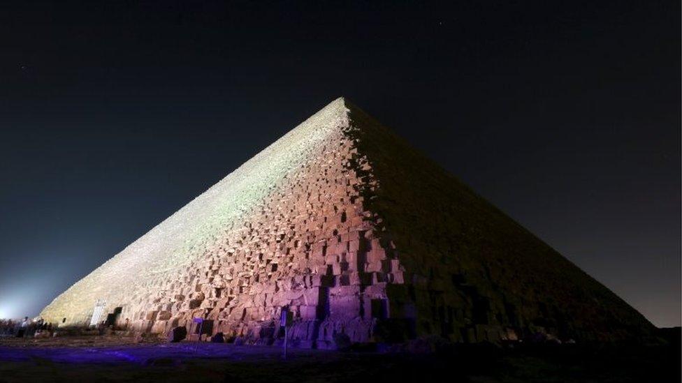 The Great Pyramid, or Pyramid of Khufu, the largest of the pyramids of Giza, is pictured on the outskirts of Cairo, Egypt, 9 November 2015