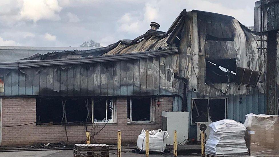 Fire-ravaged building