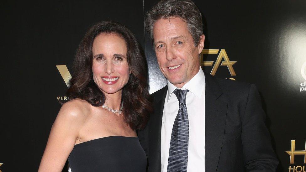 Hugh Grant and Andie MacDowell at Hollywood Film Awards