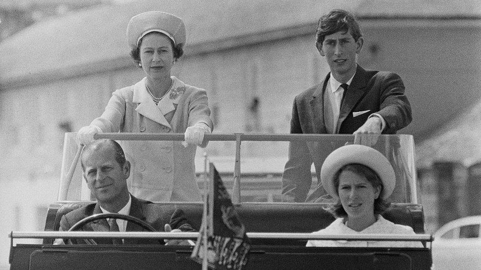 The Queen, Prince Charles, Prince Philip and Princess Anne