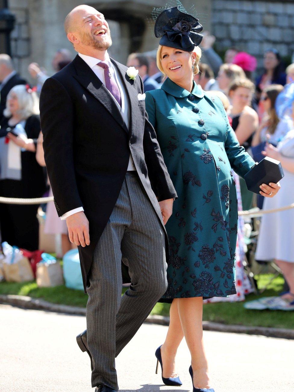 Mike Tindall and Zara Tindall arrive for the wedding of Meghan Markle and Prince Harry