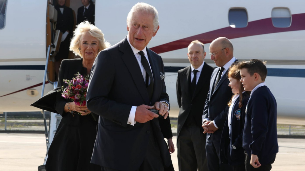 King Charles III and Camilla at Belfast City Airport