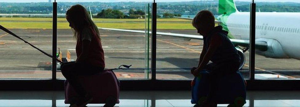 Children in an airport