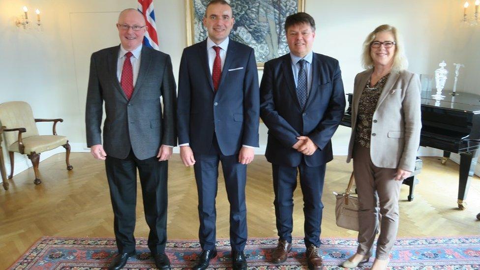 Gudni Thorlacius Johannesson (second from left) meets officials of the World Meteorological Organisation