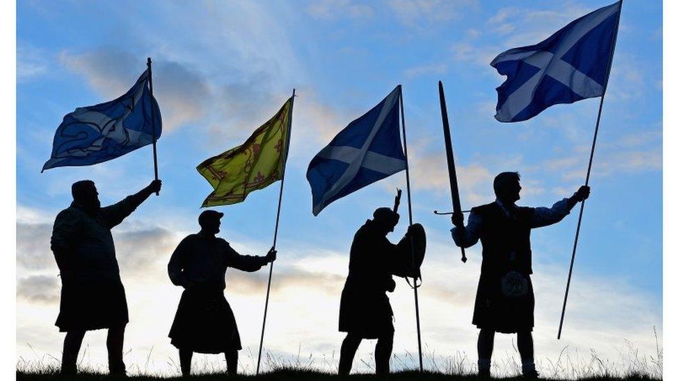 A Scottish referendum campaign demonstration in 2014