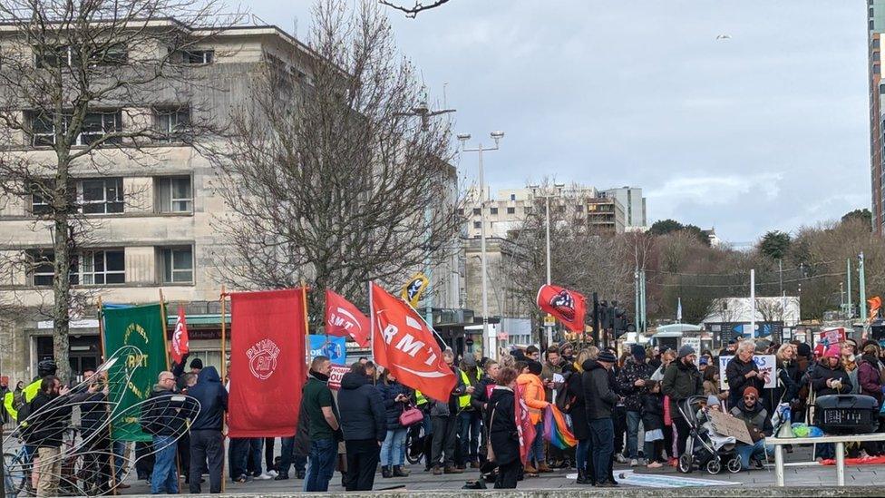 A demonstration in Plymouth City Centre