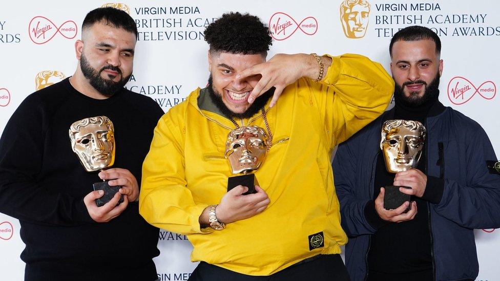 Tubsey, Big Zuu and Hyder at the Bafta TV Awards