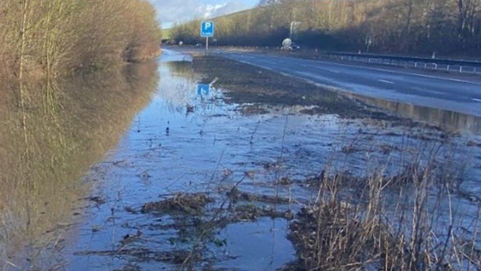 Flooding on the A303