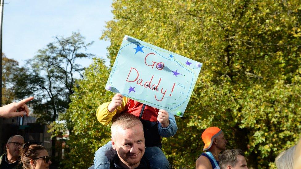 A sign on the route at Coventry Half