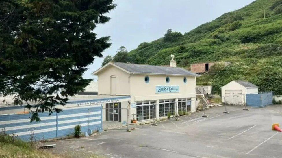 The former Seaside Café at Grève De Lecq