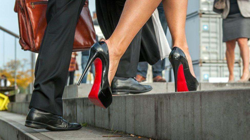 Louboutin shoes of Vlaams Belang senator Anke Van Dermeersch are pictured on 27 September 2013