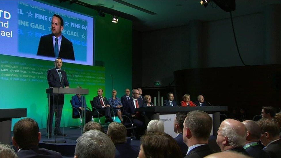 Leo Varadkar speaking at party conference