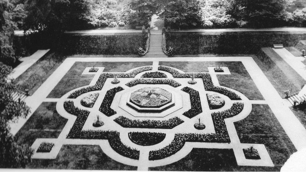 Victorian garden at Gawthorpe Hall