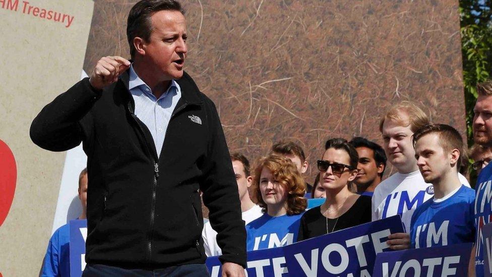 David Cameron with Remain campaigners