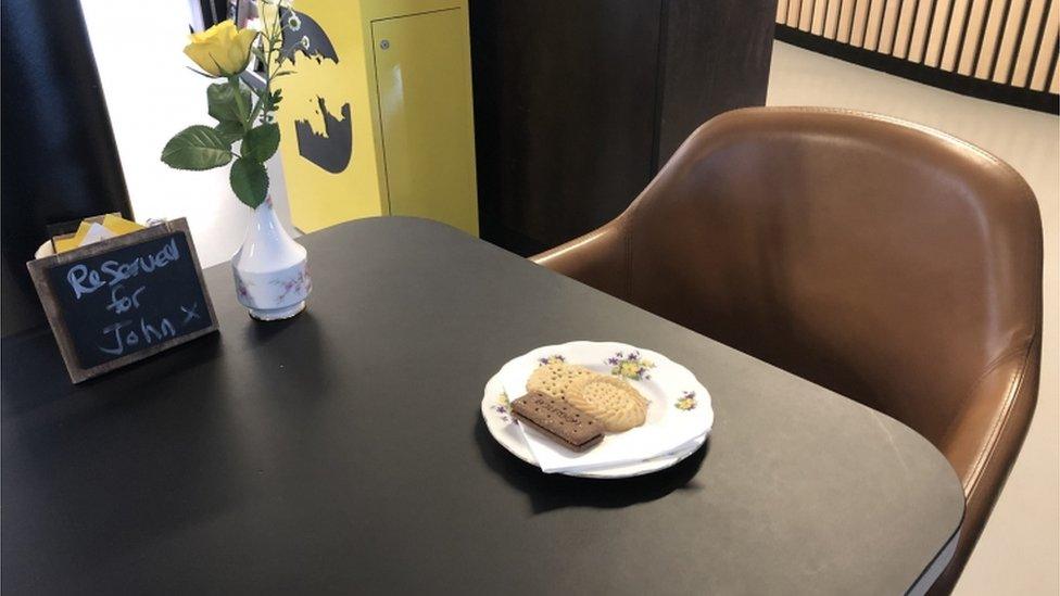 Table reserved for John Jenkins at D-Day Story museum