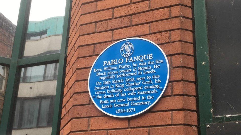 The blue plaque