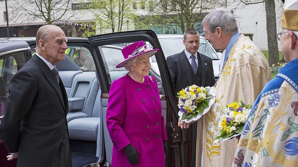 The Queen at Blackburn Cathedral in 2014