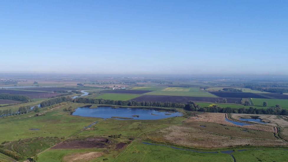 Aerial shot of Kingfishers Bridge Nature Reserve