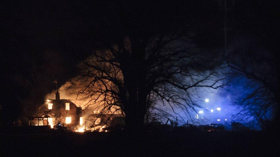 Fire at house in Thorney