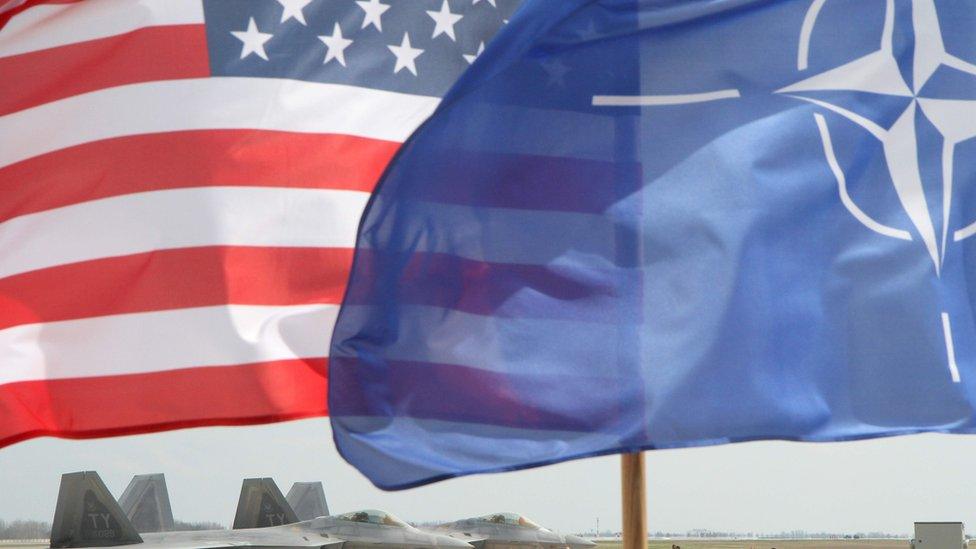 NATO and US flag