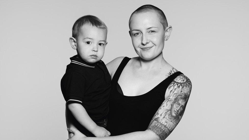 Heather with her son