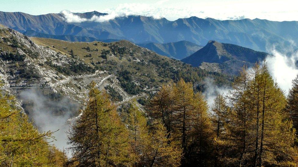 Mountain views in the Ligurian Alps in Italy near Molini Di Triora