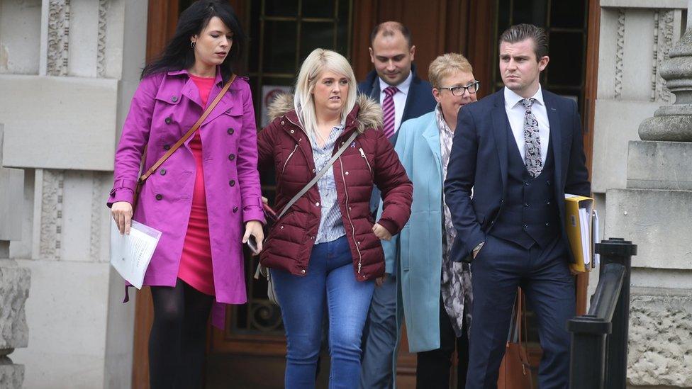 Sarah Ewart leaving court on Thursday