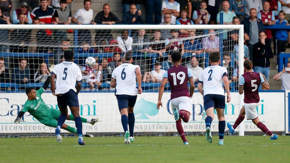 AFC Telford United playing against Aston Villa