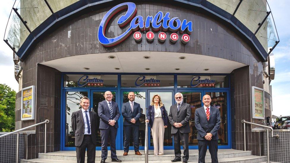 Carlton's directors outside Bingo hall.