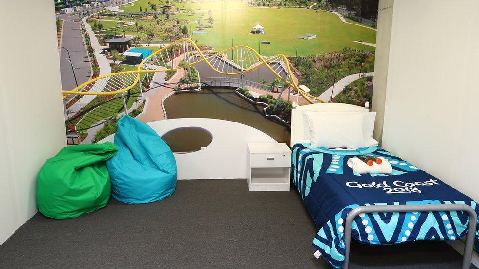 A bedroom in the athletes' village