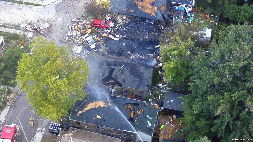 Scene from where a drink driver caused a a house to explode