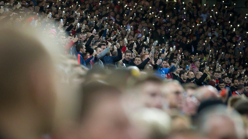 Middlesbrough fans at Old Trafford