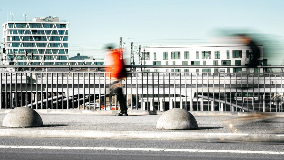 A man walking in Berlin