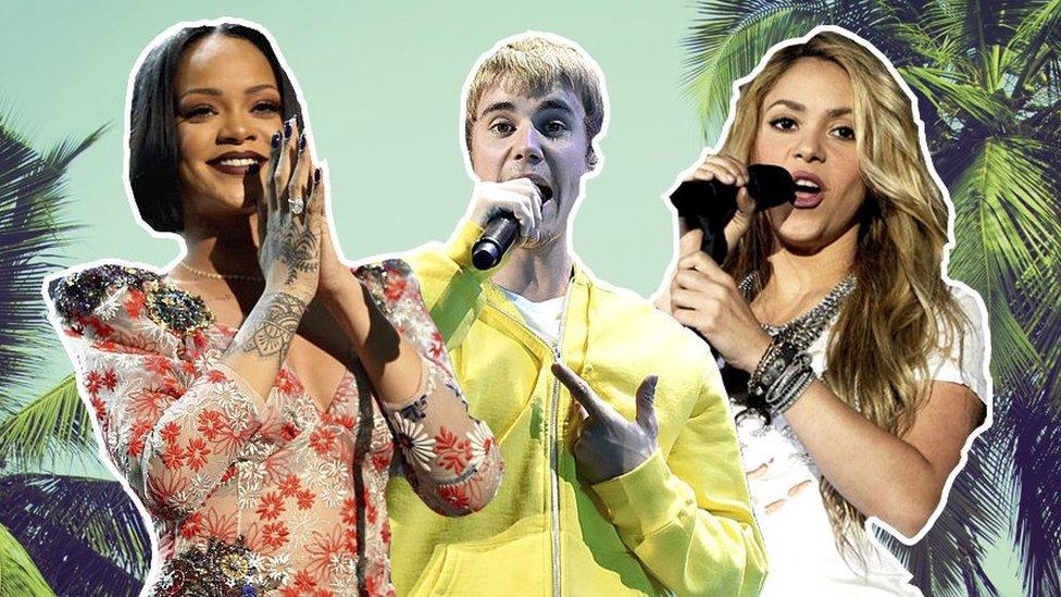 Rihanna, Justin Bieber and Shakira