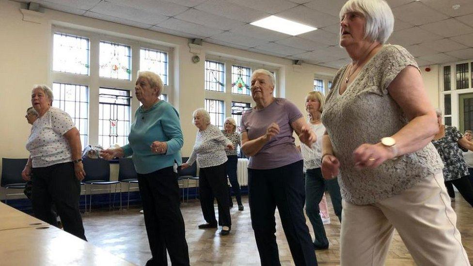 Ladies exercising