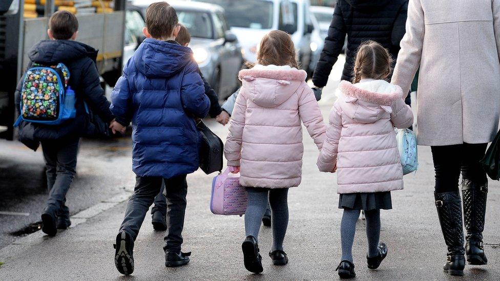 Children walking to school