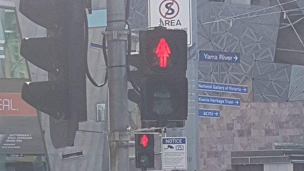 The new pedestrian signals on display in Melbourne (7 March 2017)