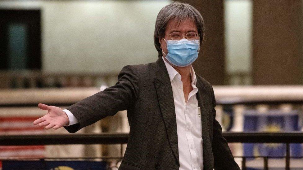 Malaysian news site Malaysiakini's editor-in-chief Steven Gan gestures as he arrives at the Federal Court in Putrajaya on July 13, 2020