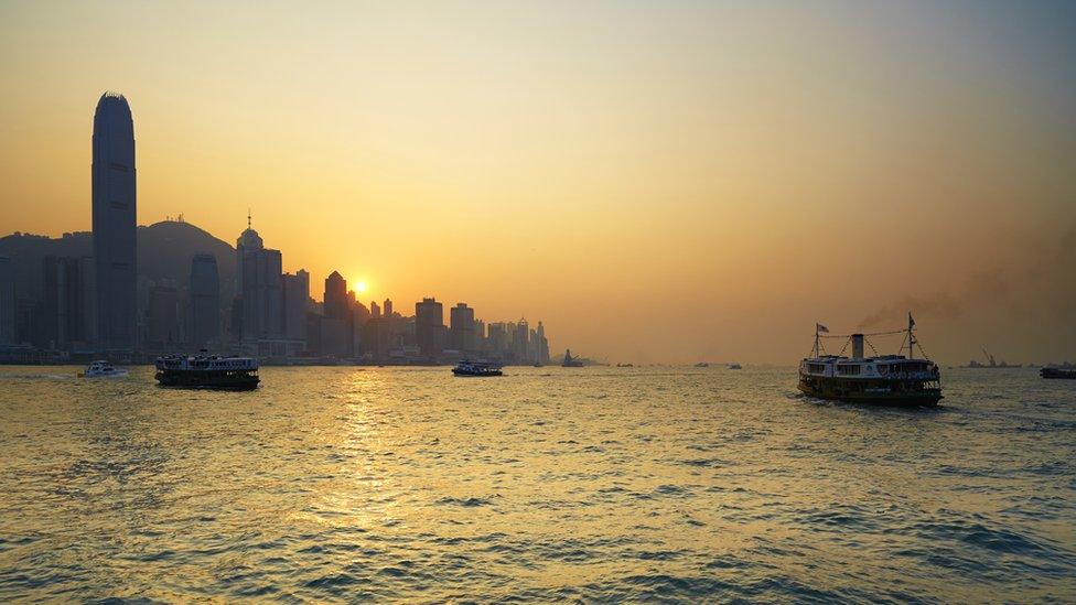 Ferries heading to Hong Kong Island