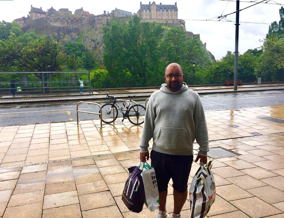 Aman Sharma in Princes Street in Edinburgh