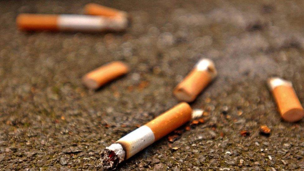 Cigarette ends on the floor