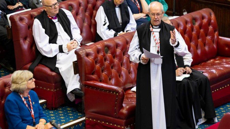 The Archbishop of Canterbury speaking in the House of Lords