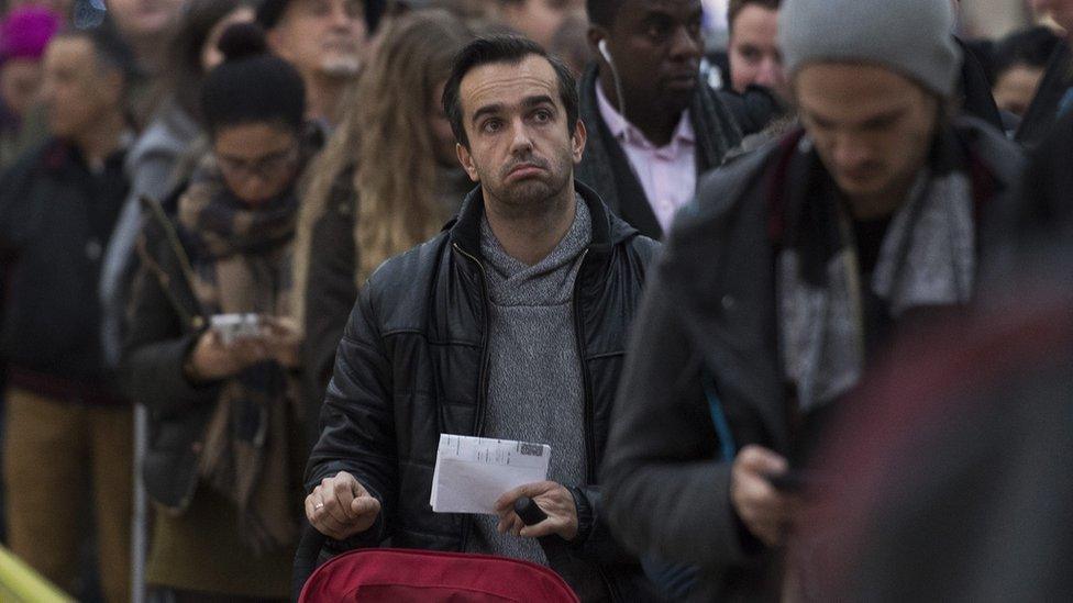 Frustrated commuter during Southern rail strike