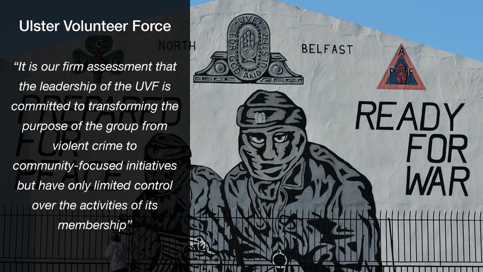 Quote from government's paramilitary report on UVF