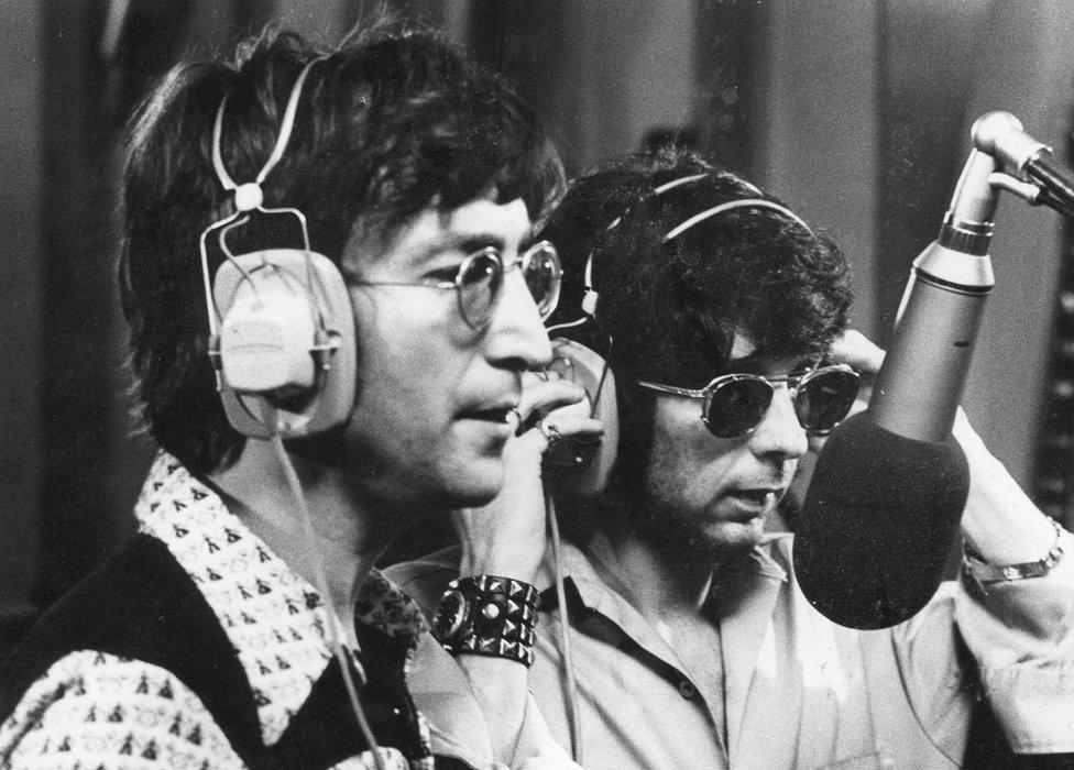 Lennon and Phil Spector in Tittenhurst Park