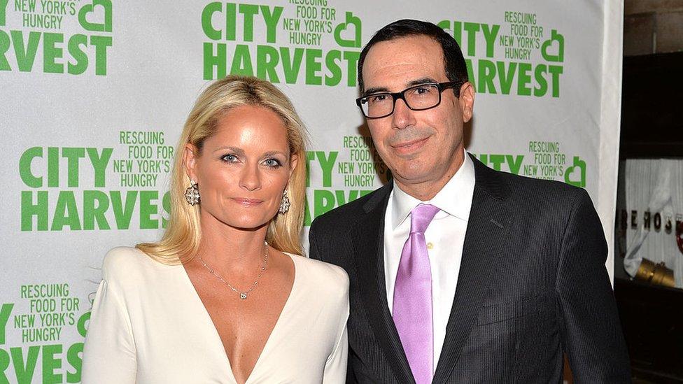 Steven Mnuchin and former wife Heather in 2014