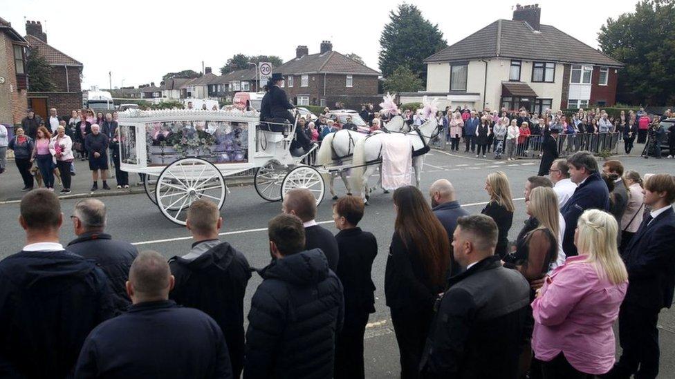 People lined the streets to pay their respects to Olivia, 9